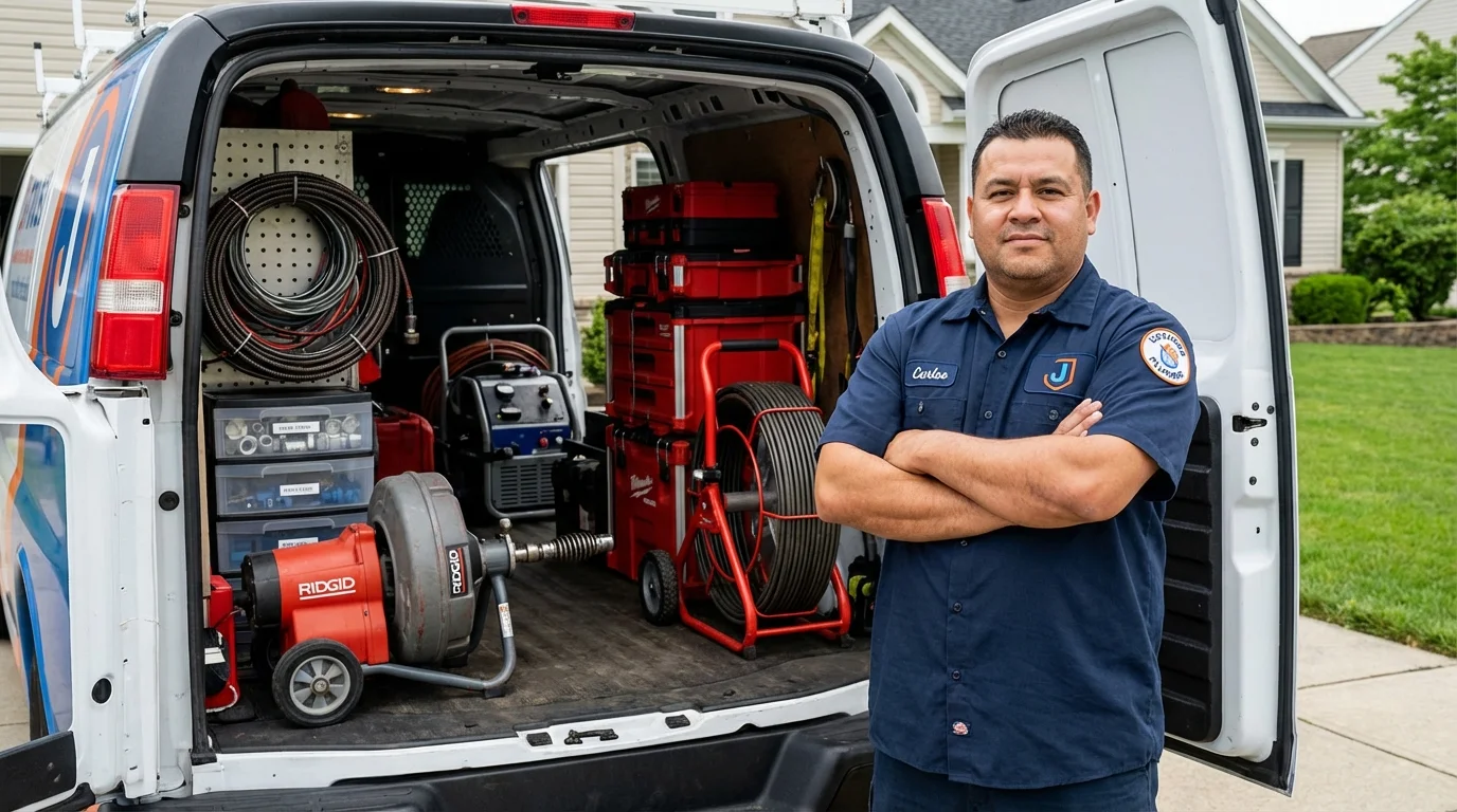 Professional drain cleaning equipment and Johns Plumbing LLC plumber in Sammamish