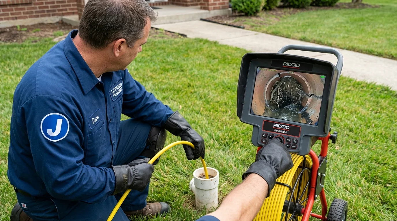 Sewer camera inspection being performed by Johns Plumbing LLC in Sammamish